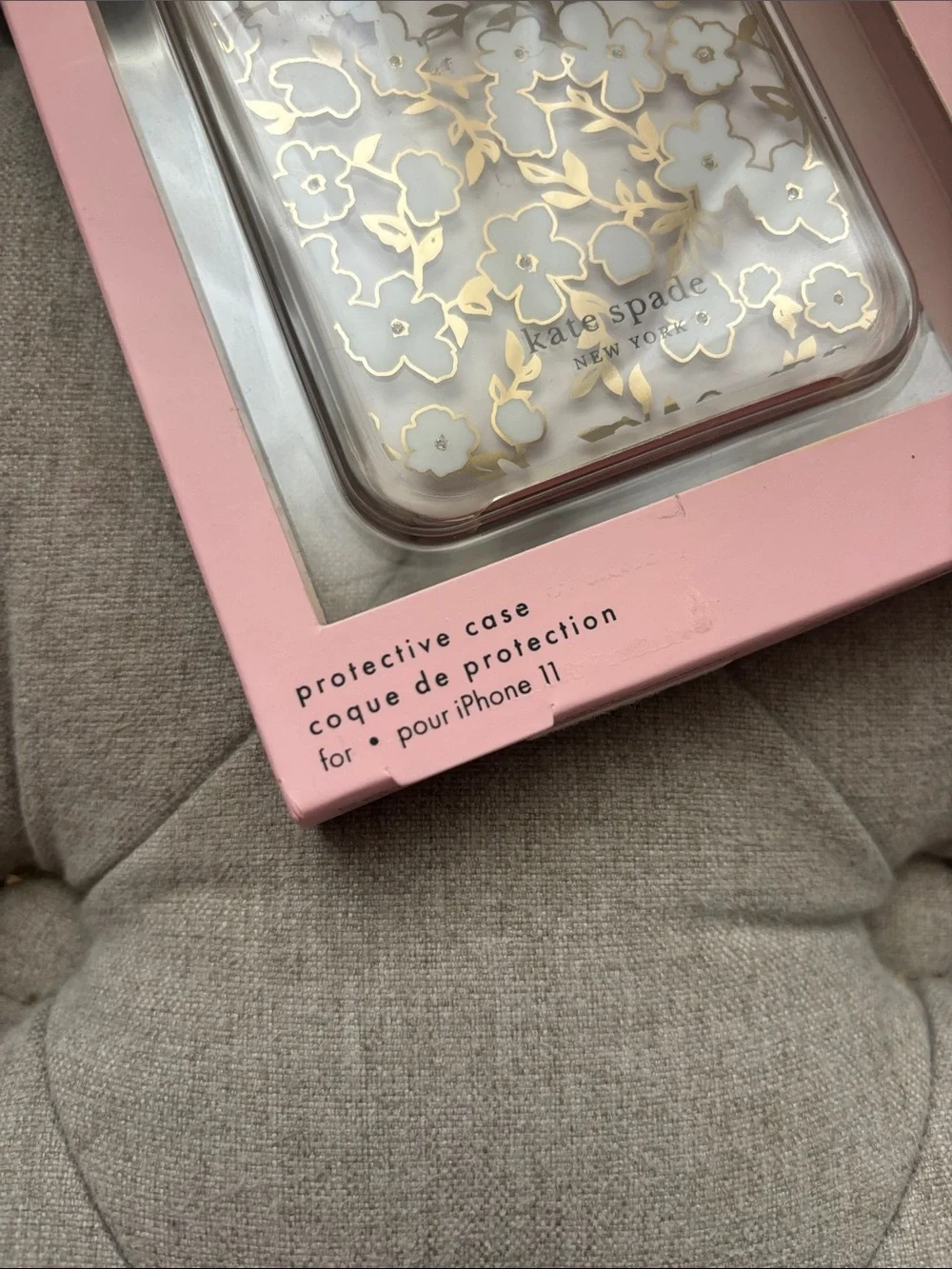 kate spade White & Gold Floral iPhone 11 Case